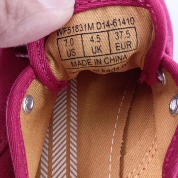Keds Champion Canvas Sneakers Womens 7 Red Lace Up Casual Shoes - Picture 9 of 10